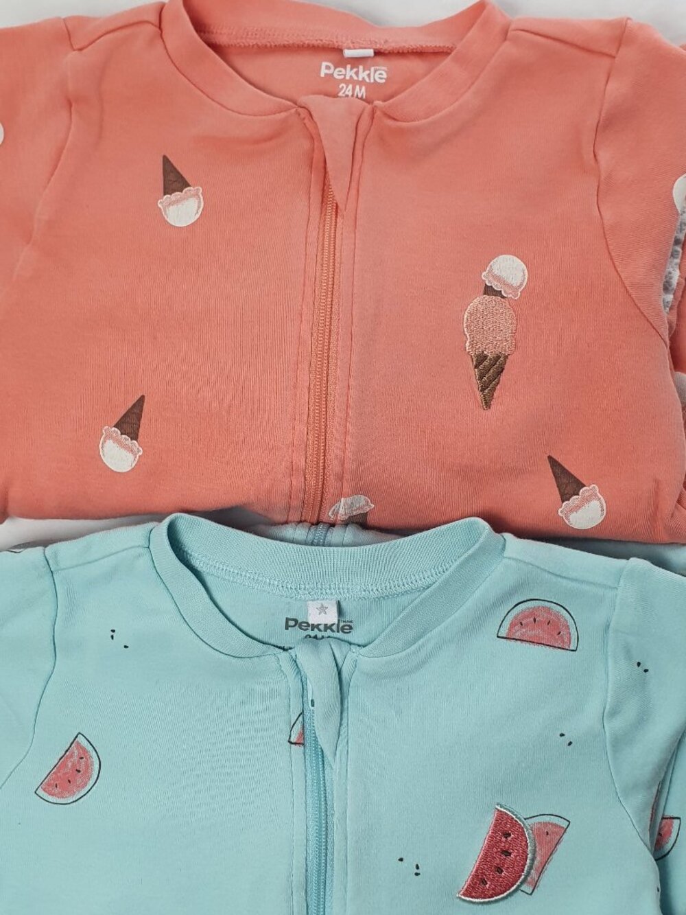 Pekkle Toddler Girl Zipper Sleepers Set of 2 - Size 24 Months